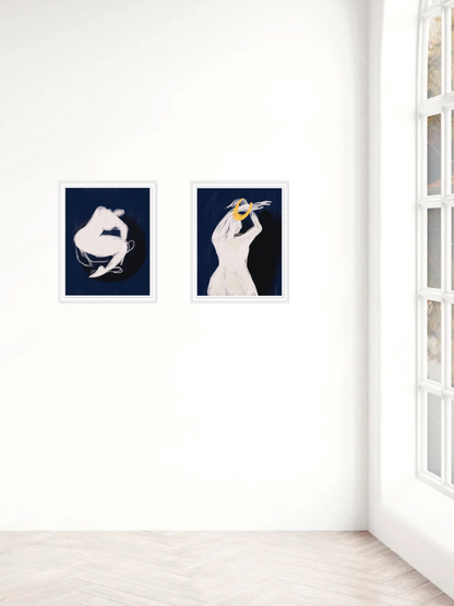 Moon Reaching For Her Lover - A Framed Fine Art Print