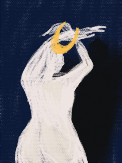 Moon Reaching For Her Lover - A Framed Fine Art Print